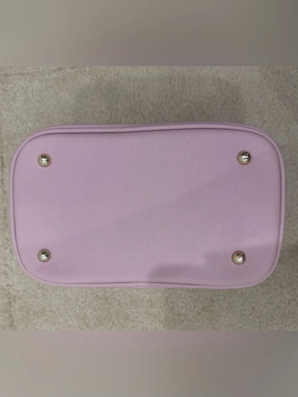 Sly Beauty Pink Vegan Leather Makeup Train Case Cosmetic Organizer